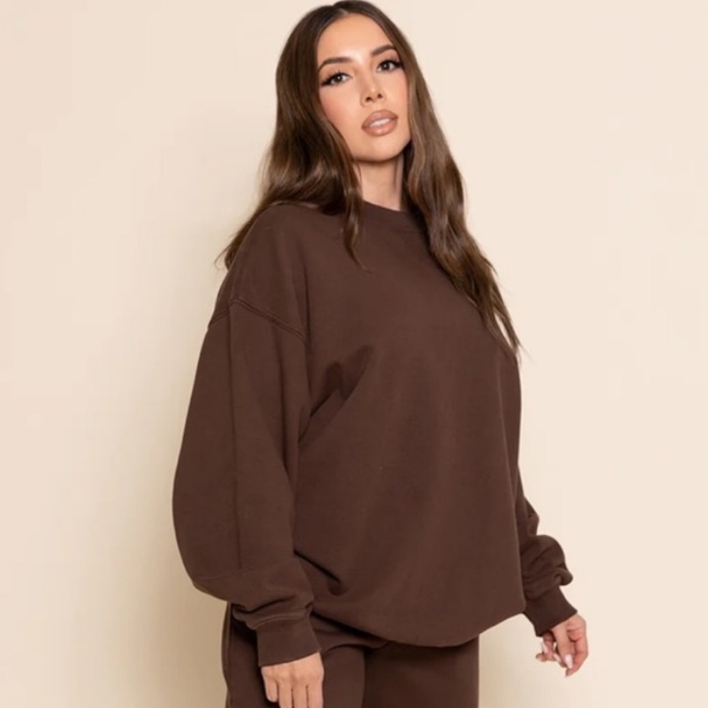 ThirtyYears Oversized Sweatshirt 100% Cotton Brown   Size 1 =‎ Men’s Large Fit